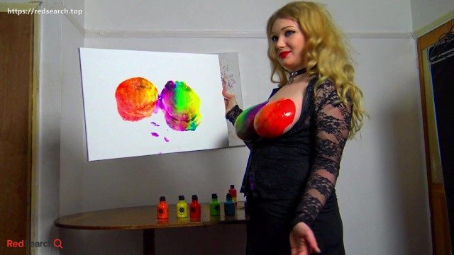 Preview thumbnail for Tit Art - Painting my tits and impressing it onto canvas and these items are yours to own.