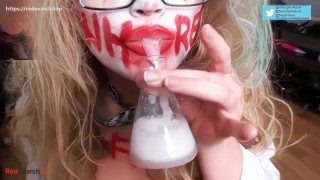 Preview thumbnail for Halloweek 2018 Oral PMV Deepthoat Messy Cosplay with the Mad Scientist and Harley Quinn